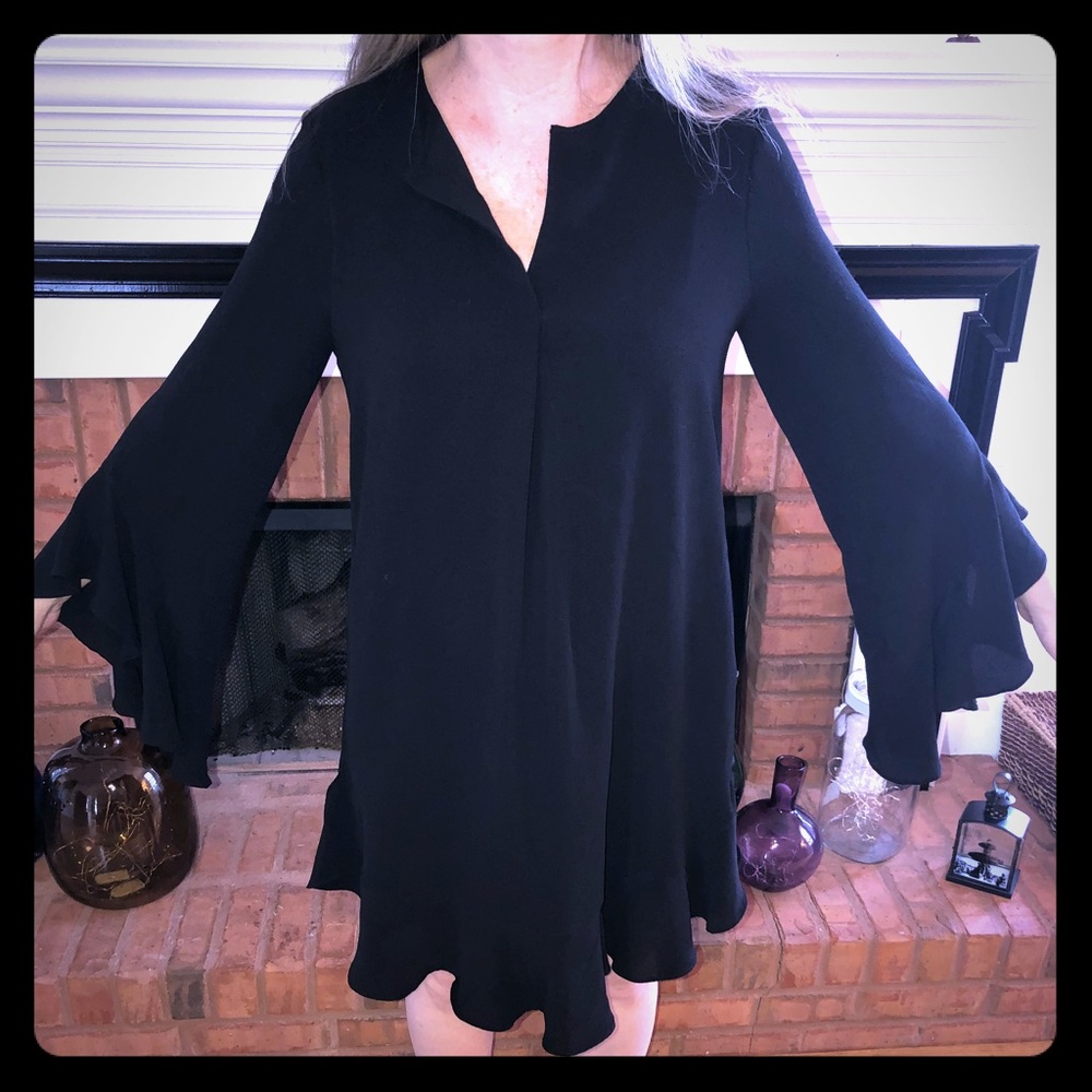 Max Edition Ruffled, Bell Sleeves, PERFECT LBD
